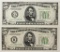 TWO 1934-A $5.00 FEDERAL RESERVE NOTES