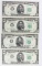 (4) 1950-B $5.00 FEDERAL RESERVE NOTES