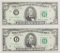 TWO 1969-C $5.00 ATLANTA FEDERAL RESERVE NOTES