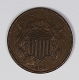 1864 TWO CENT LARGE MOTTO