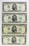 (3) 1950-A $5.00 FEDERAL RESERVE NOTES