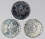 THREE CANADA SILVER MAPLE LEAFS