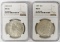 TWO NGC MS64 MORGAN DOLLARS: