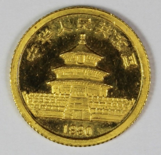 1990 CHINA PANDA 1/20 OZ GOLD