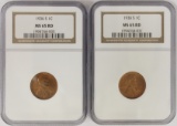 TWO 1936-S LINCOLN CENTS