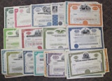 100 MIXED LARGE STOCK CERTIFICATES