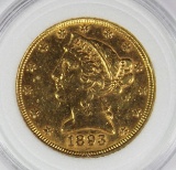 1893 $5.00 GOLD