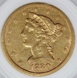 1880 $5.00 GOLD