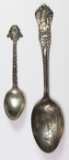 LOT OF 2 ANTIQUE STERLING SILVER INDIAN SPOONS