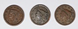 1854, 1838, AND 1837 U.S. LARGE CENTS