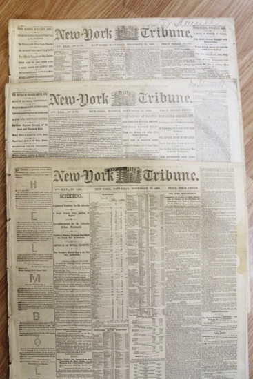 3 DIFFERENT CIVIL WAR NEWSPAPERS