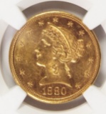 1880-S $5.00 GOLD