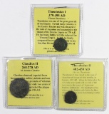 (3) DIFFERENT ANCIENT COINS - XF+