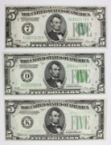 (3) CHOICE UNC $5.00 FEDERAL RESERVE NOTES