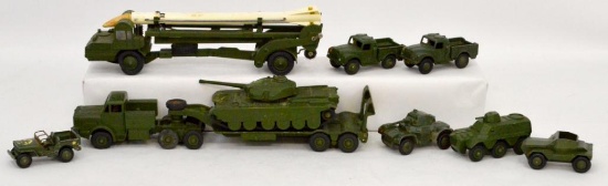 Eight Lesney and Corgi Military Vehicles loose