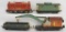 Group of Lionel prewar O gauge freight trains with red 251 electric locomotive