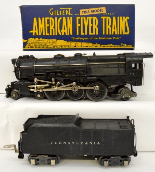 American Flyer prewar 3/16 O gauge 559 Pennsylvania K-5 steam locomotive and 558C tender in OBs