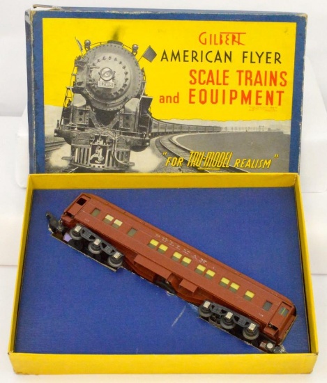 American Flyer prewar 3/16 O gauge 524 red Pullman car in original box