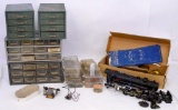 Large parts inventory of O scale modeling parts screws nuts etc