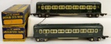 Two American Flyer prewar 3/16 O gauge Dark Green 495 coaches in OBs