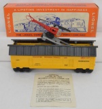 Mint Lionel postwar O gauge 3619 mustard yellow reconnaissance copter car in OB