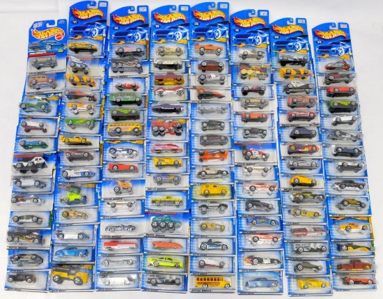 111 Mattel Hot Wheels from the 1990's and 2000's on blister cards