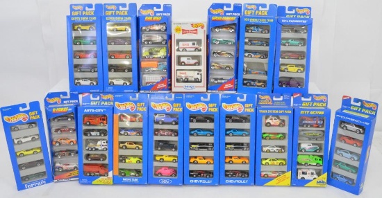 Seventeen Mattel Hot Wheels Gift Pack Sets in original boxes