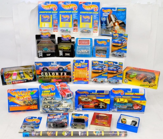 Large Assortment of Mattel Hot Wheels in original boxes