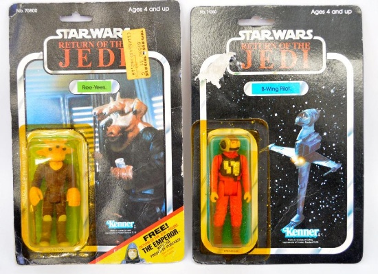 Kenner ROTJ Ree-Yees and B-Wing Pilot Star Wars Figures MOSC MOC