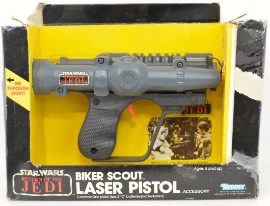 Mint Return of The Jedi Biker Scout Laser Pistol Star Wars Toy in original box