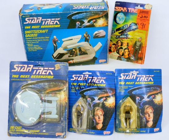 Group of four carded Galoob & Mego Star Trek toys and boxed Shuttlecraft