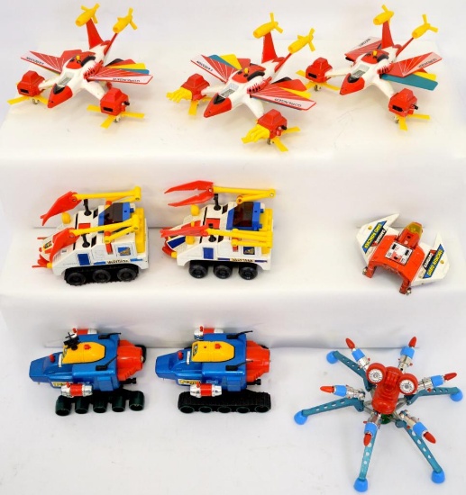 Group of 9 various Shogun warriors Robots and Vehicles