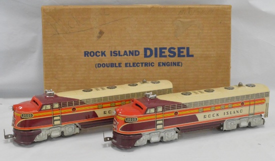 Fantastic Unique Art Rock Island diesel locomotive AA set in original box