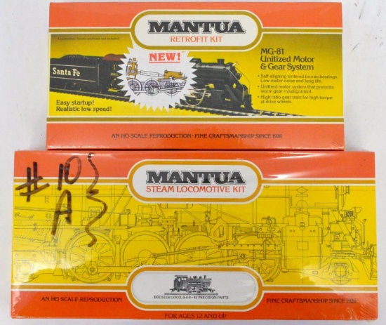 Mint Mantua HO booster locomotive 0-4-0 kit plus retrofit motor & gear kit in OBs