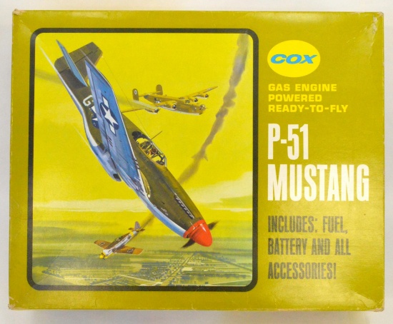 Fantastic unused Cox P-51 Mustang control line gas powered plane in original box