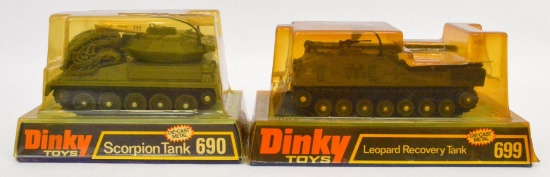 Mint Dinky 690 Scorpion and 699 Leopard Recovery Tank in OBs