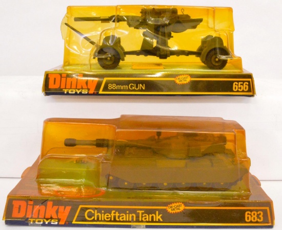 Dinky 656 88mm Gun and 683 Chieftain Tank in original boxes