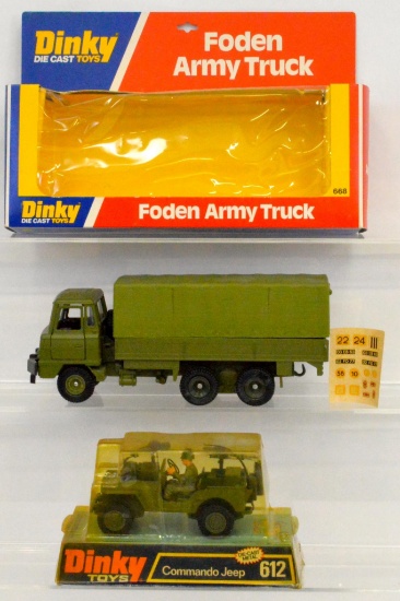 Dinky 612 Commando Jeep and 668 Foden Army Truck MIB