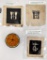 Group of Civil War Union Navy patches plus Musket caps tin