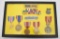 US Military Vietnam era Medal and Ribbons Grouping in Riker Frame Unattributed