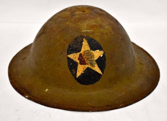 US WWI Painted 2nd Infantry Division Model 1917 Helmet