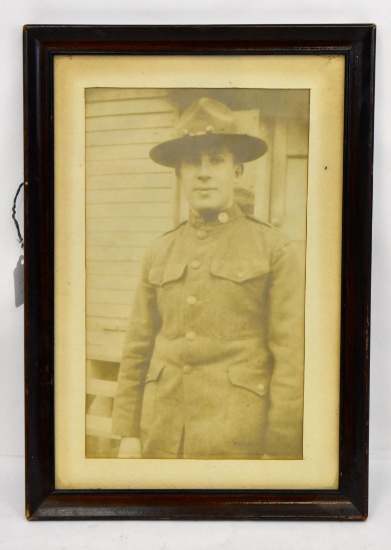 WWI US Soldier framed and matted photograph