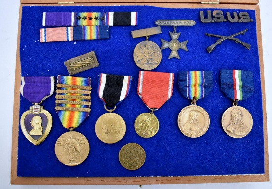 WWI US Medals Ribbons and Insignia Grouping Named to Charles A. Dille