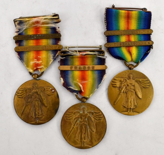 Group of three WWI US Military Service Medals