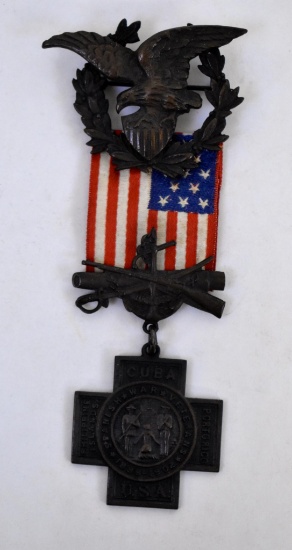 US Spanish American War Veterans Military Medal