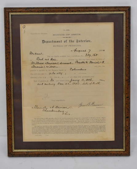 Department of the Interior Paper for William Davison Civil war Ohio Infantry