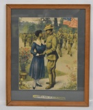 WWI US African American Framed Recruiting Poster