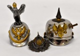 Group of three WWI Miniature German Prussian Pickelhaube Helmets