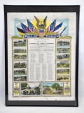 Framed WWI Company G 115th US Infantry Roster Poster