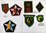 Group of seven WWI US Military Patches 1st Infantry Division 9th Inf 13th Inf 14th Inf